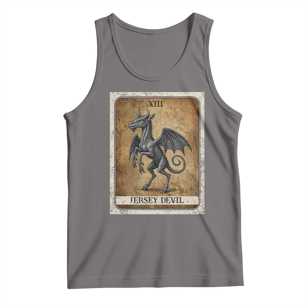 Jersey Devil Tank Top Horror Tarot Card Urban Legends Gift TS12 Deep Heather Print Your Wear