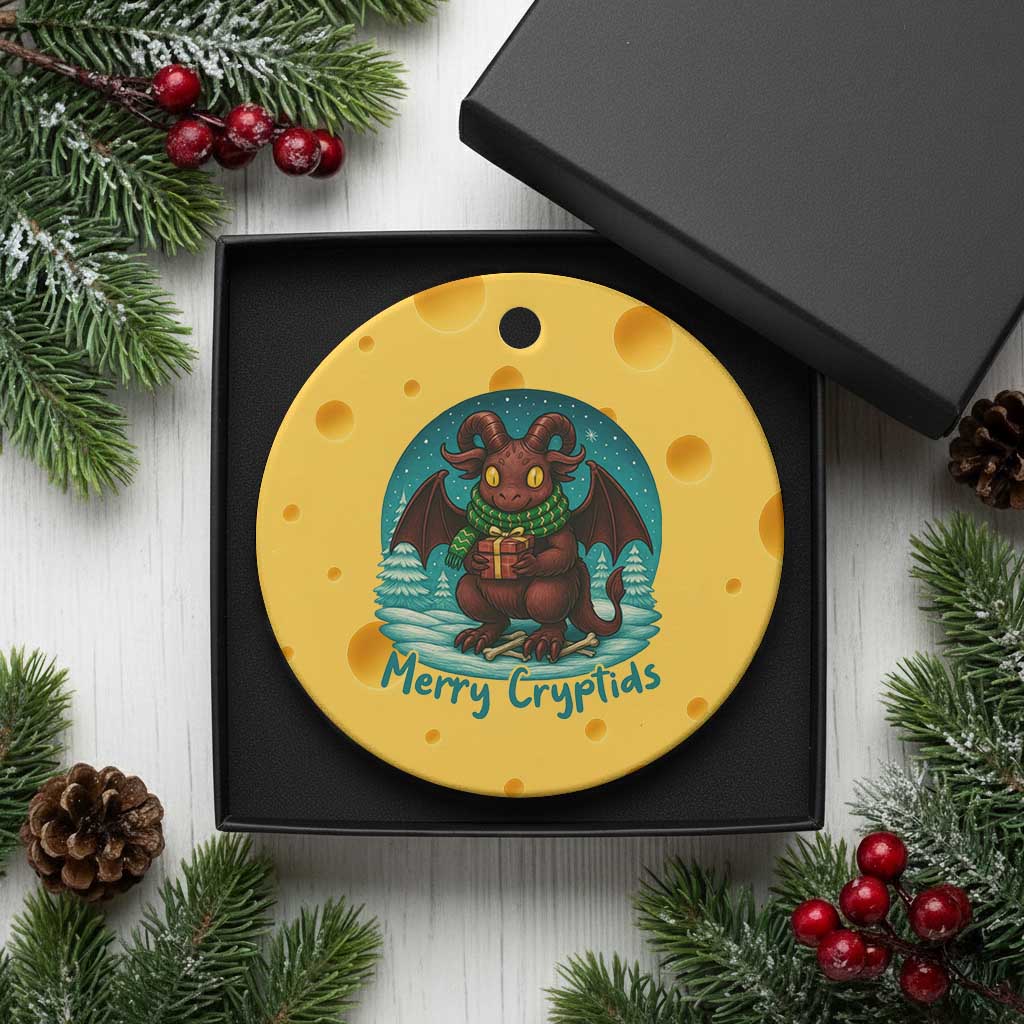 Jersey Devil Ceramic Ornament Merry Cryptidmas Funny Xmas Gift TS12 1pc Yellow Cheese Print Your Wear