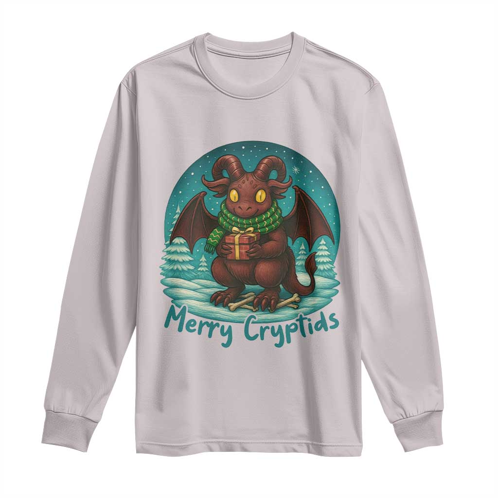 Jersey Devil Long Sleeve Shirt Merry Cryptidmas Funny Christmas Gift TS12 Ice Gray Print Your Wear