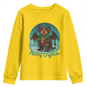 Jersey Devil Youth Sweatshirt Merry Cryptidmas Funny Christmas Gift TS12 Daisy Print Your Wear