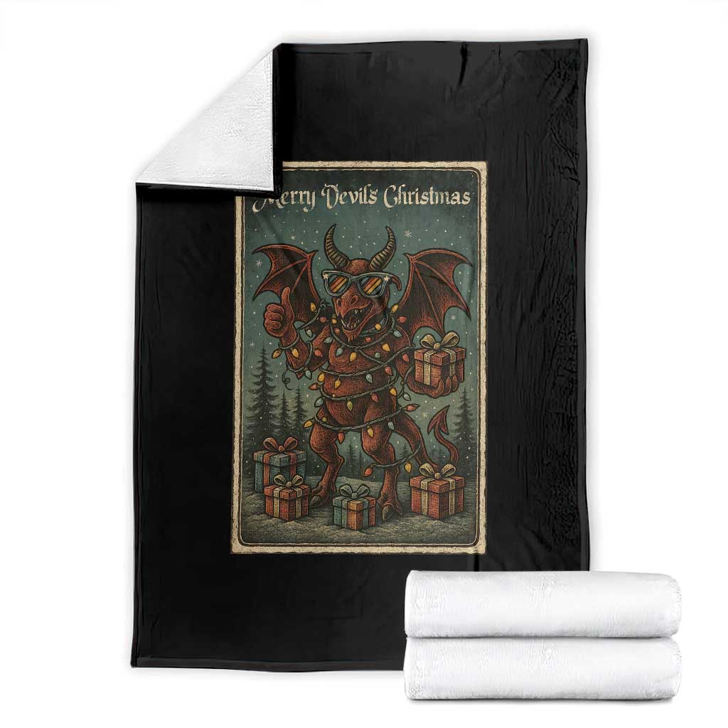 Jersey Devil Merry Devils Christmas Gift Throw Blanket TS12 Black Print Your Wear