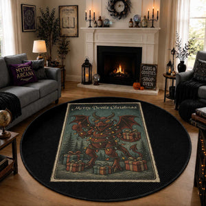Jersey Devil Merry Devils Christmas Gift Round Rug