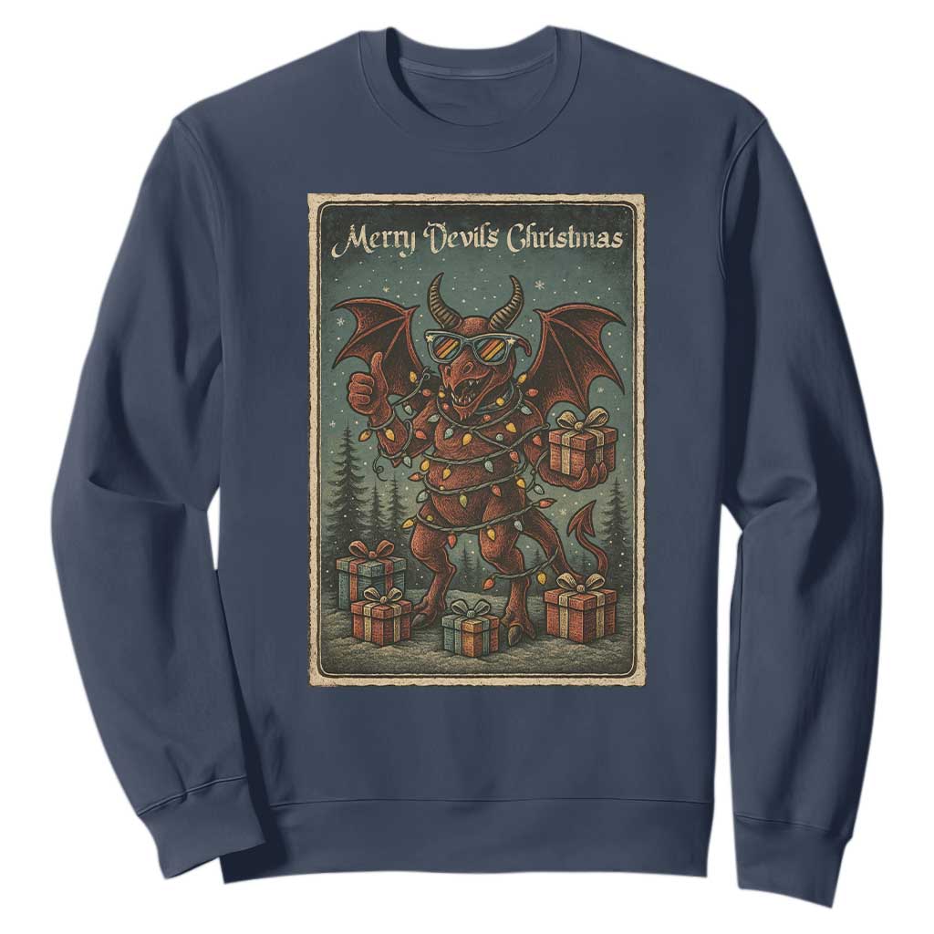 Jersey Devil Merry Devils Christmas Gift Sweatshirt TS12 Navy Print Your Wear