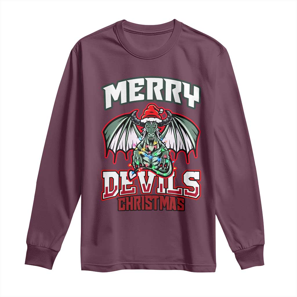 Jersey Devil Long Sleeve Shirt Merry Devils Christmas Cryptid Gift TS12 Maroon Print Your Wear