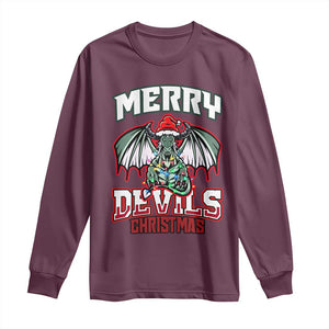 Jersey Devil Long Sleeve Shirt Merry Devils Christmas Cryptid Gift TS12 Maroon Print Your Wear