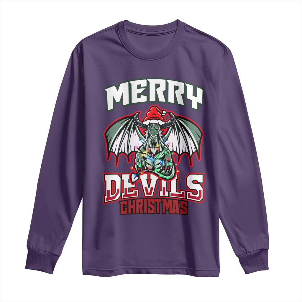 Jersey Devil Long Sleeve Shirt Merry Devils Christmas Cryptid Gift TS12 Purple Print Your Wear
