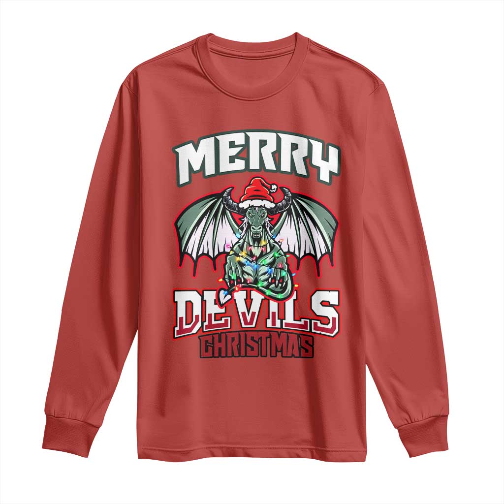 Jersey Devil Long Sleeve Shirt Merry Devils Christmas Cryptid Gift TS12 Red Print Your Wear