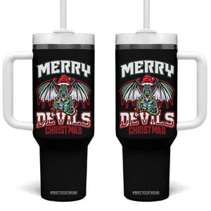 Jersey Devil Tumbler With Handle Merry Devils Christmas Cryptid Gift TS12 One Size: 40 oz Black Print Your Wear
