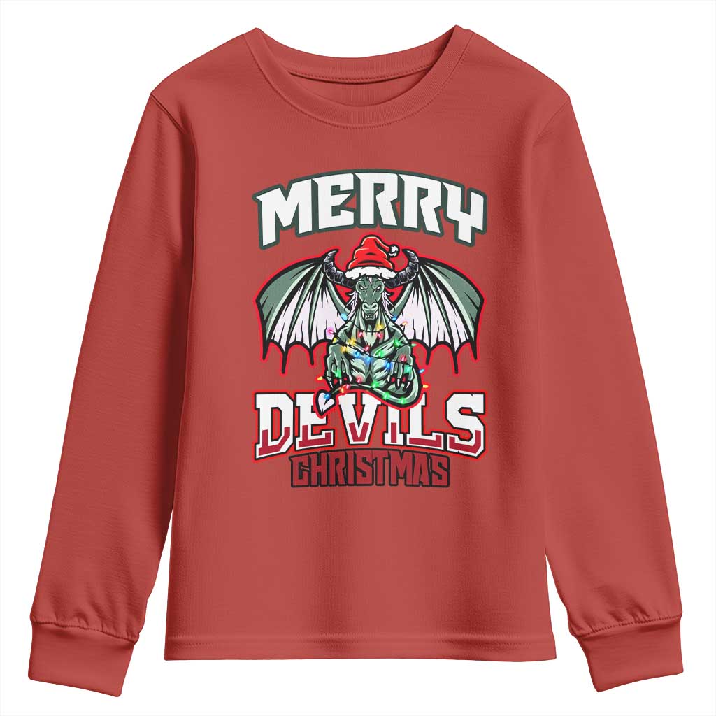 Jersey Devil Youth Sweatshirt Merry Devils Christmas Cryptid Gift TS12 Red Print Your Wear