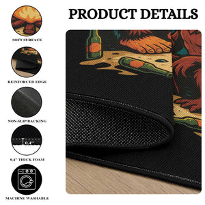 Funny Bigfoot And Jersey Devil Camping Cryptid Gift Round Rug