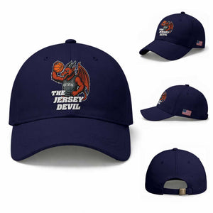 Funny Cryptid Sports Baseball Cap Jersey Devil Playing Basketball TS12 Baseball Cap Universal Fit Dark Blue Print Your Wear