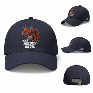 Funny Cryptid Sports Baseball Cap Jersey Devil Playing Basketball TS12 Baseball Cap Universal Fit Navy Print Your Wear
