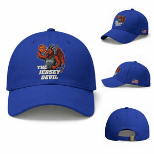 Funny Cryptid Sports Baseball Cap Jersey Devil Playing Basketball TS12 Baseball Cap Universal Fit Royal Blue Print Your Wear