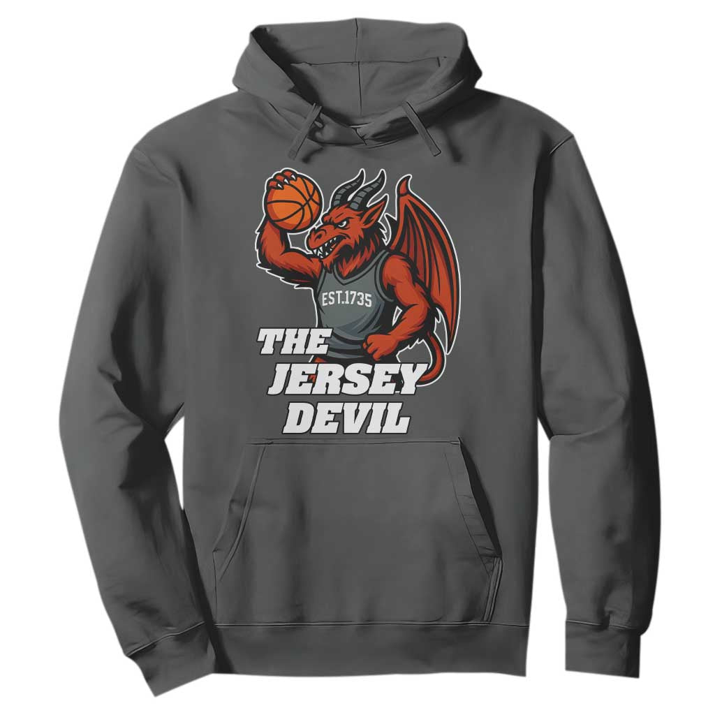 Funny Cryptid Sports Hoodie Jersey Devil Playing Basketball TS12 Dark Heather Print Your Wear
