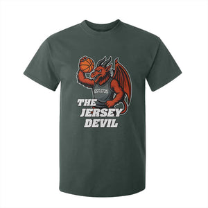 Funny Cryptid Sports T Shirt For Kid Jersey Devil Playing Basketball TS12 Dark Forest Green Print Your Wear