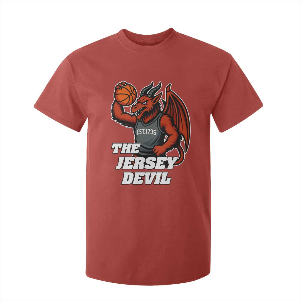 Funny Cryptid Sports T Shirt For Kid Jersey Devil Playing Basketball TS12 Red Print Your Wear