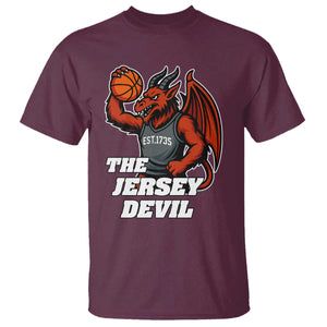 Funny Cryptid Sports T Shirt Jersey Devil Playing Basketball TS12 Maroon Print Your Wear