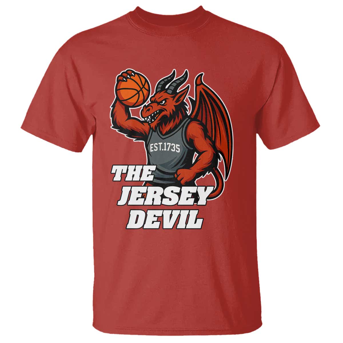 Funny Cryptid Sports T Shirt Jersey Devil Playing Basketball TS12 Red Print Your Wear