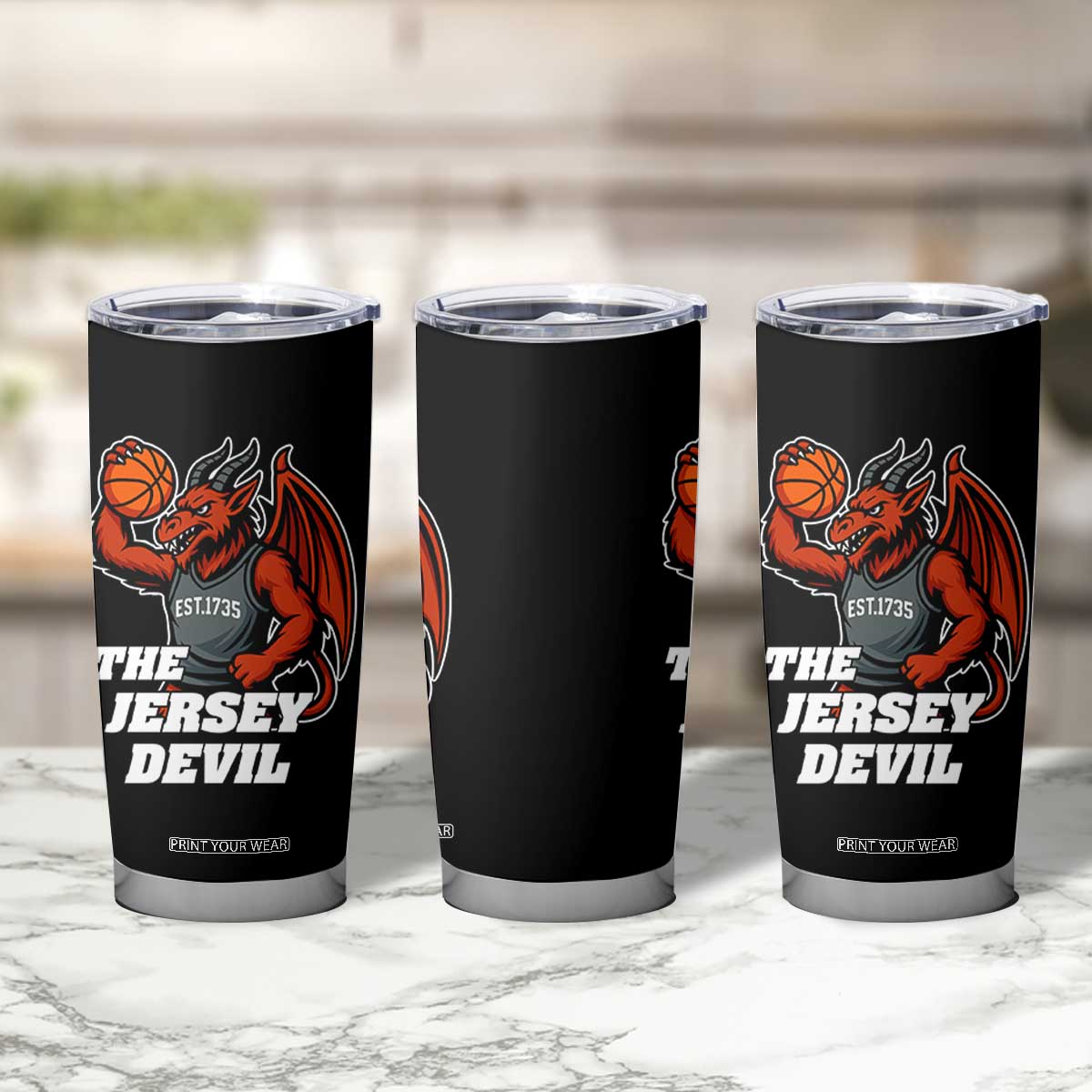 Funny Cryptid Sports Tumbler Cup Jersey Devil Playing Basketball TS12 Print Your Wear