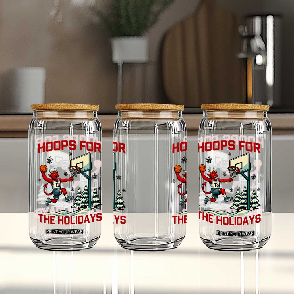 Funny Christmas Basketball Jersey Devil Glass Can Hoops For The Holidays TS12 Print Your Wear