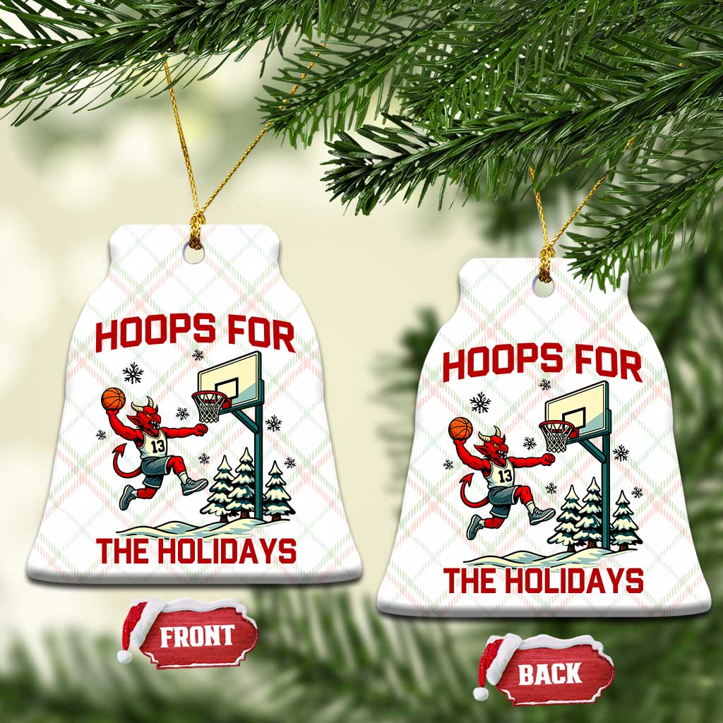 Funny Xmas Basketball Jersey Devil Ceramic Ornament Hoops For The Holidays TS12 Print Your Wear