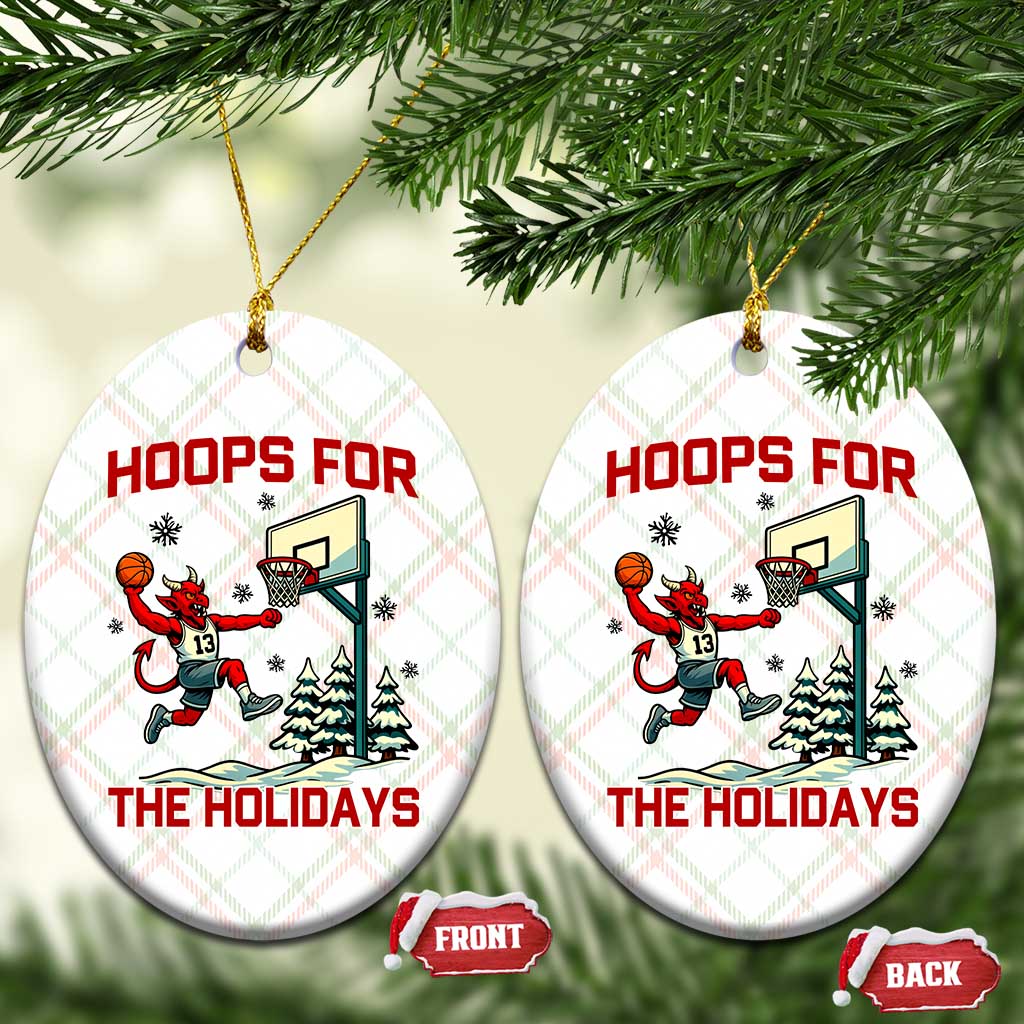 Funny Xmas Basketball Jersey Devil Ceramic Ornament Hoops For The Holidays TS12 Print Your Wear