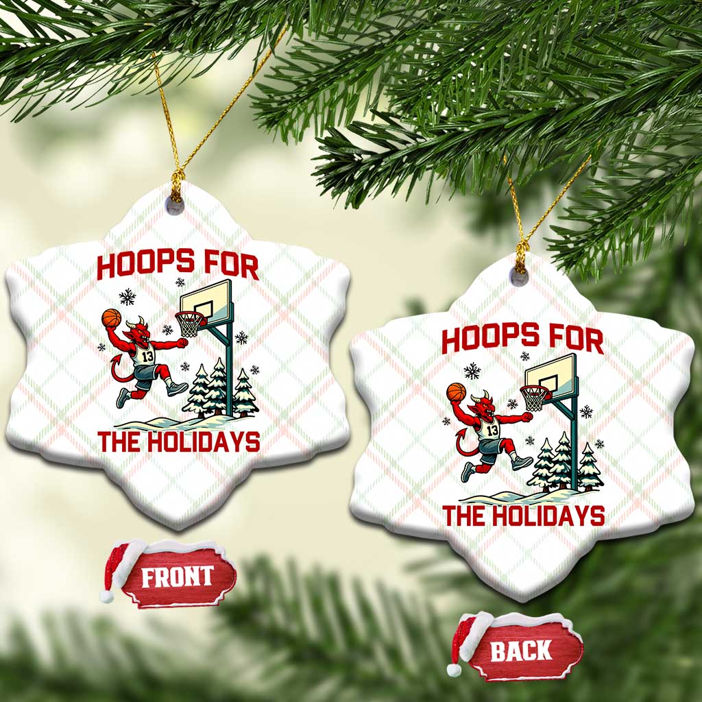 Funny Xmas Basketball Jersey Devil Ceramic Ornament Hoops For The Holidays TS12 Print Your Wear