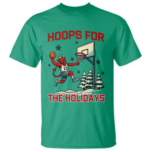 Funny Christmas Basketball Jersey Devil T Shirt Hoops For The Holidays TS12 Irish Green Print Your Wear