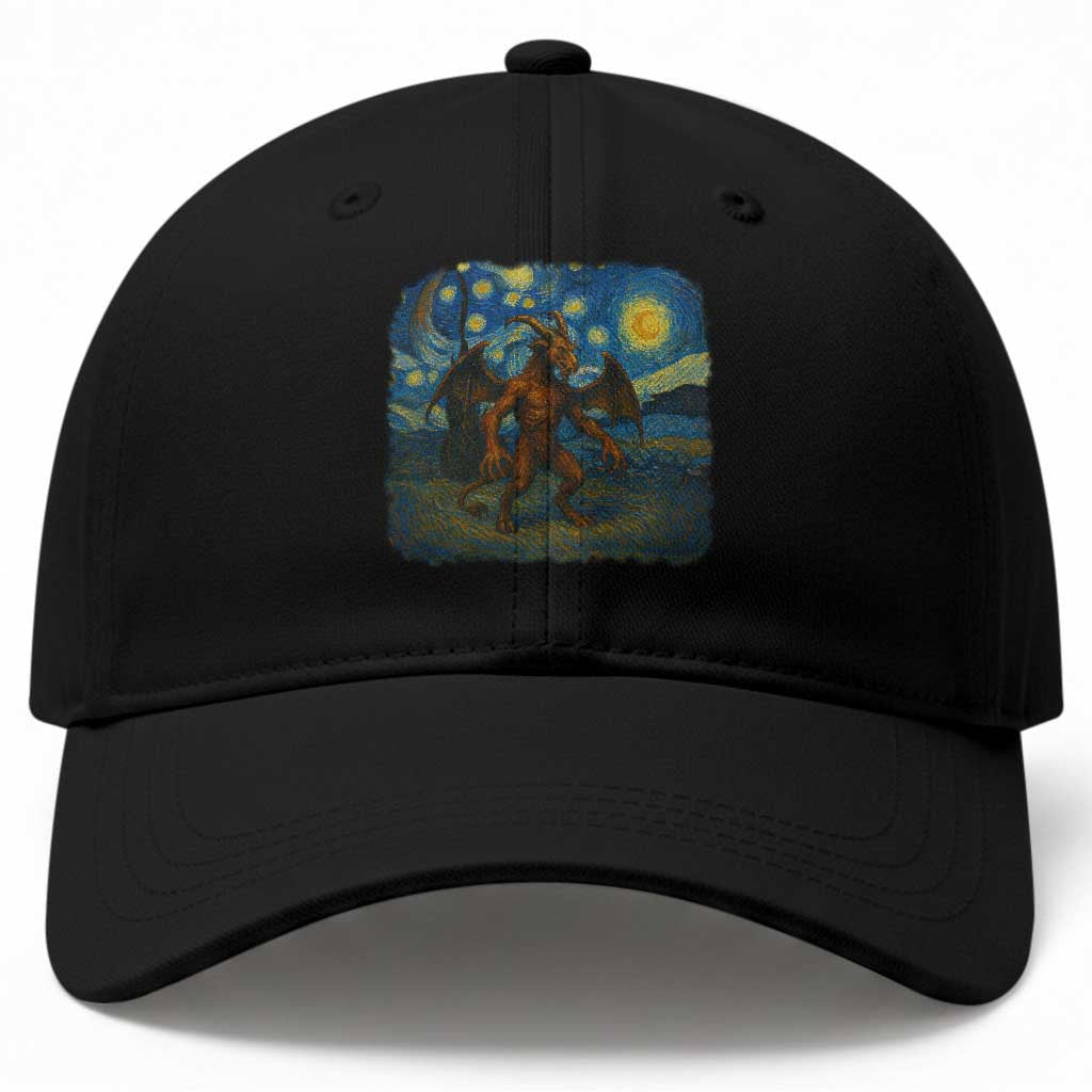 Jersey Devil Starry Night Baseball Cap Van Gogh Cryptid Gift TS12 Print Your Wear