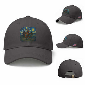 Jersey Devil Starry Night Baseball Cap Van Gogh Cryptid Gift TS12 Baseball Cap Universal Fit Dark Gray Print Your Wear