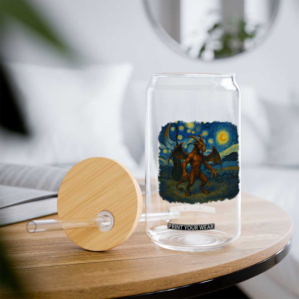 Jersey Devil Starry Night Glass Can Van Gogh Cryptid Gift TS12 Print Your Wear