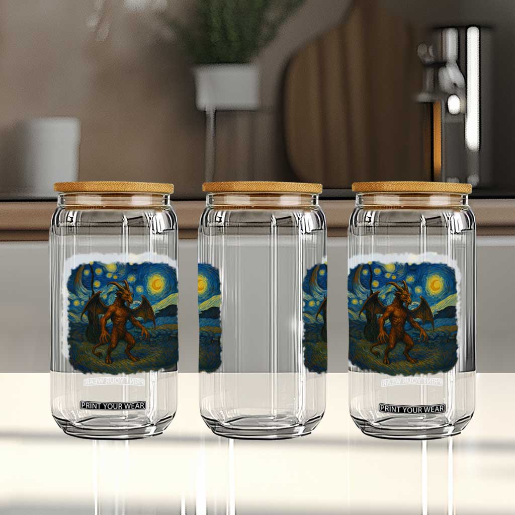 Jersey Devil Starry Night Glass Can Van Gogh Cryptid Gift TS12 Print Your Wear