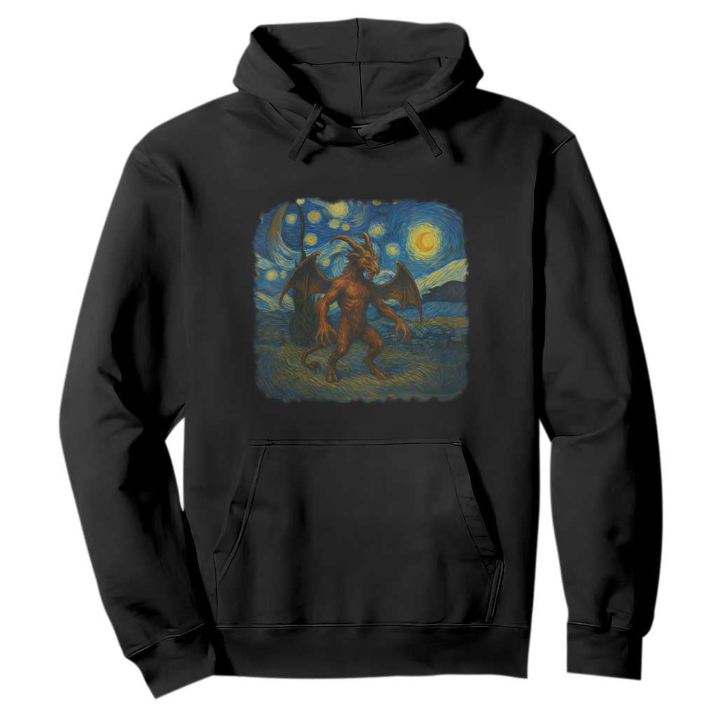 Jersey Devil Starry Night Hoodie Van Gogh Cryptid Gift TS12 Black Print Your Wear