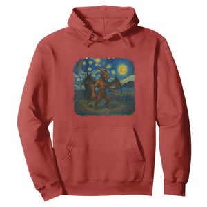 Jersey Devil Starry Night Hoodie Van Gogh Cryptid Gift TS12 Red Print Your Wear