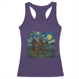 Jersey Devil Starry Night Racerback Tank Top Van Gogh Cryptid Gift TS12 Purple Print Your Wear