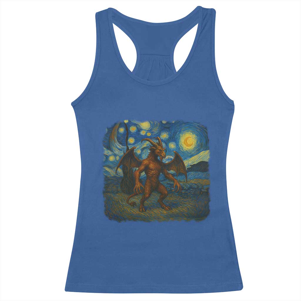 Jersey Devil Starry Night Racerback Tank Top Van Gogh Cryptid Gift TS12 Royal Blue Print Your Wear