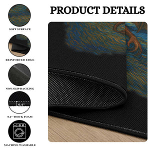 Jersey Devil Starry Night Round Rug Van Gogh Cryptid Gift