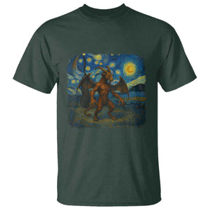 Jersey Devil Starry Night T Shirt Van Gogh Cryptid Gift TS12 Dark Forest Green Print Your Wear