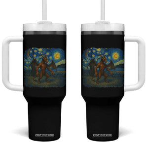 Jersey Devil Starry Night Tumbler With Handle Van Gogh Cryptid Gift TS12 One Size: 40 oz Black Print Your Wear