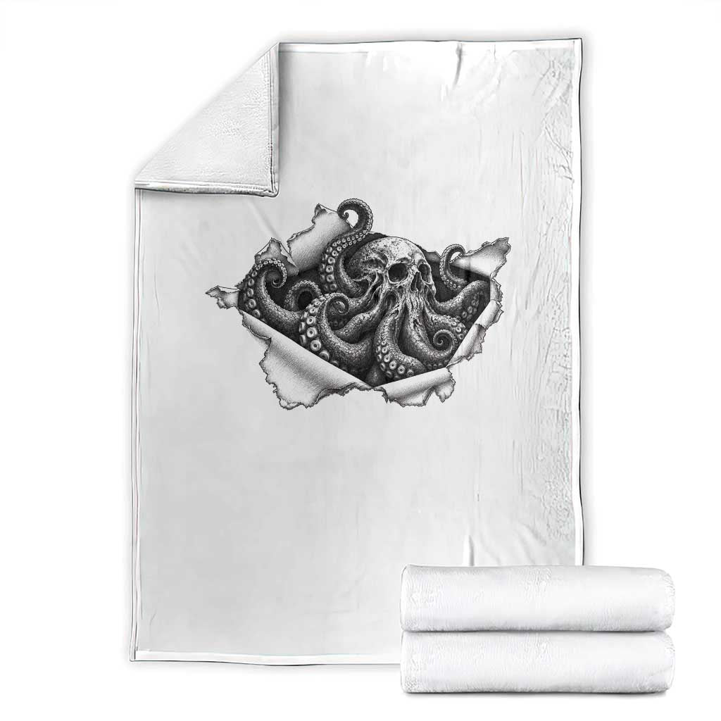 Kraken Skull Octopus Sea Monster Throw Blanket Dark Gothic Horror Graphic