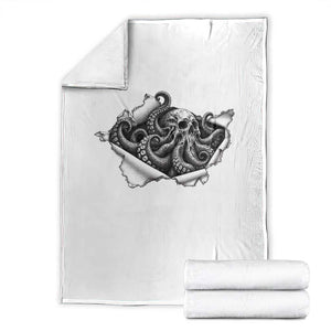 Kraken Skull Octopus Sea Monster Throw Blanket Dark Gothic Horror Graphic