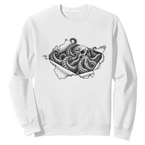 Kraken Skull Octopus Sea Monster Sweatshirt Dark Gothic Horror Graphic