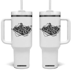 Kraken Skull Octopus Sea Monster Tumbler With Handle Dark Gothic Horror Graphic