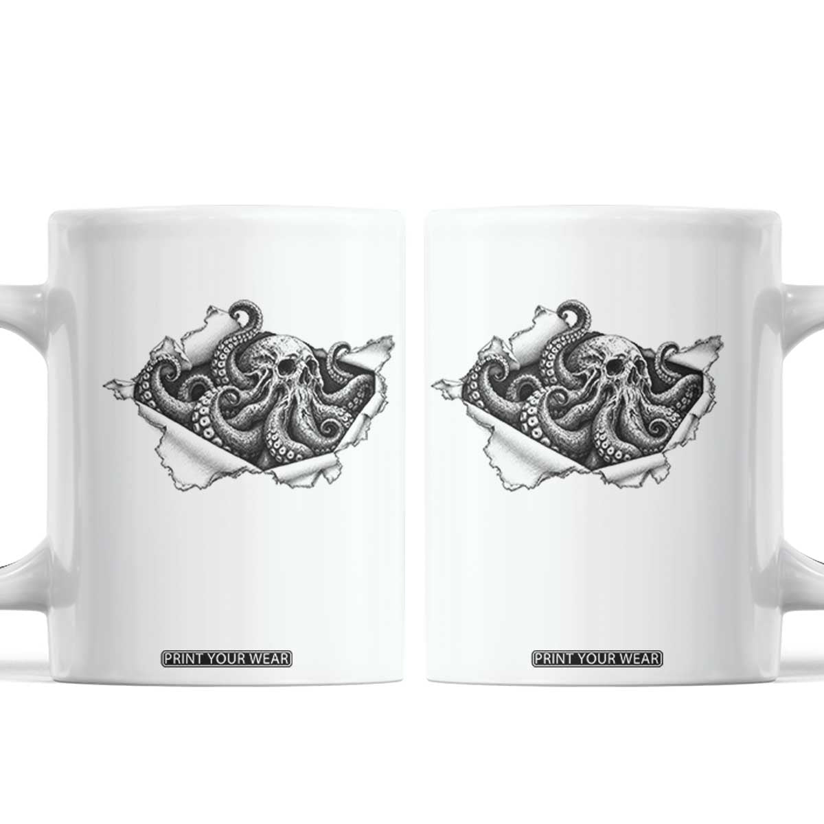 Kraken Skull Octopus Sea Monster Coffee Mug Dark Gothic Horror Graphic