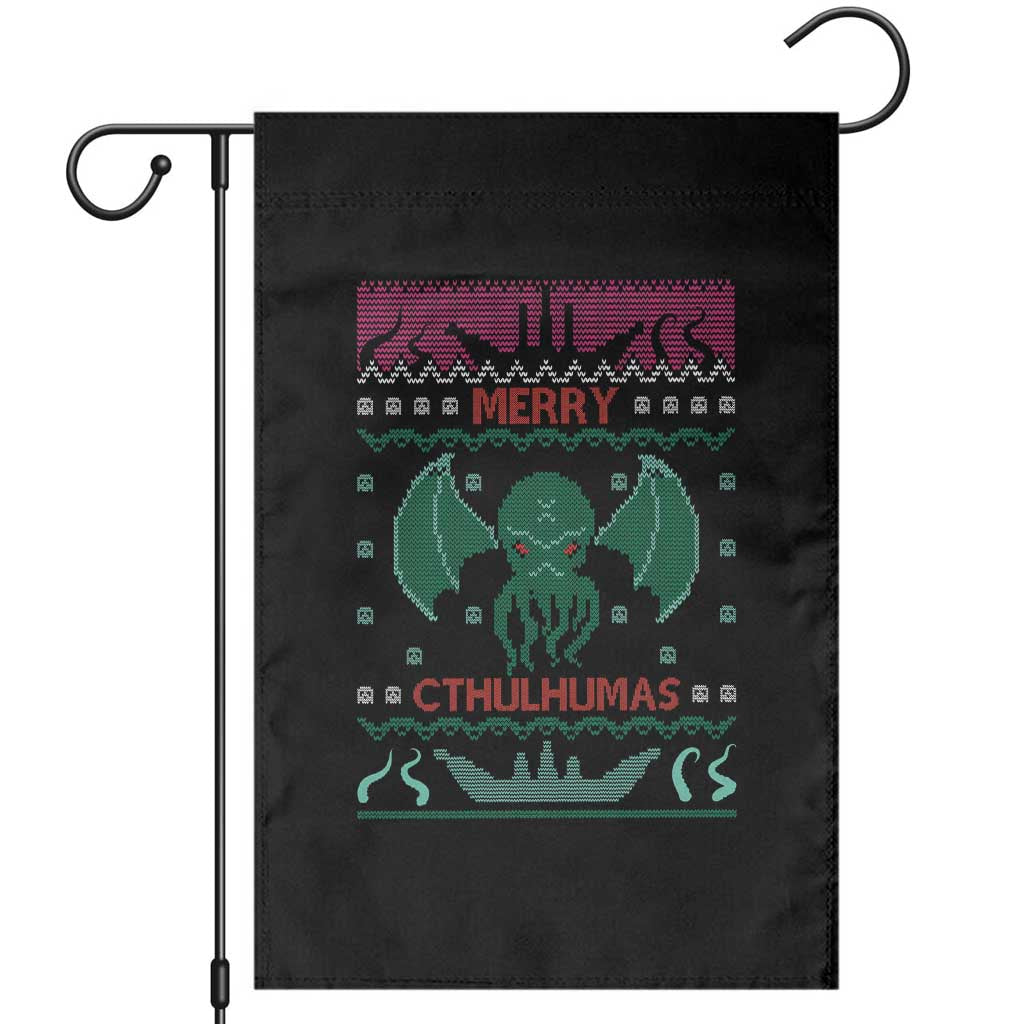 Cthulhu Sea Monster Xmas Dark Fantasy Garden Flag Merry Cthulhumas Ugly Holiday Gift