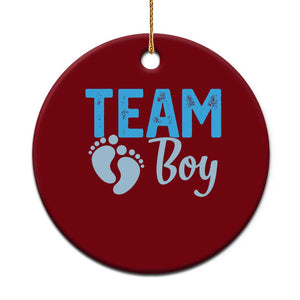 Team Boy Gender Reveal Ceramic Ornament Baby Announcement Party Shower Gift