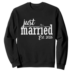 Just Married Est 2026 Newlywed Couple Sweatshirt Bride Groom Wedding