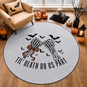 Halloween Wedding Anniversary Spooky Round Rug Til Death Do Us Part