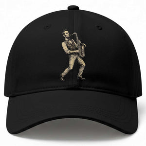 Vintage Abraham Lincoln Playing Saxophone Baseball Cap USA History
