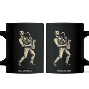 Vintage Abraham Lincoln Playing Saxophone Coffee Mug USA History